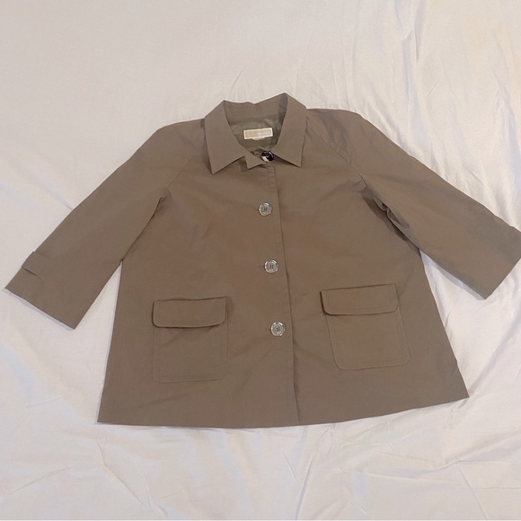 Michael Kors Light Weight 
Large Sliver Buttons & Pockets fall autumn jacket Tan - Picture 1 of 8